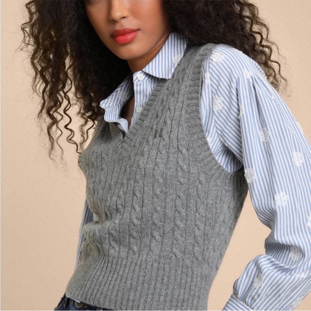 Rouje Charcoal Knit Sweater Vest